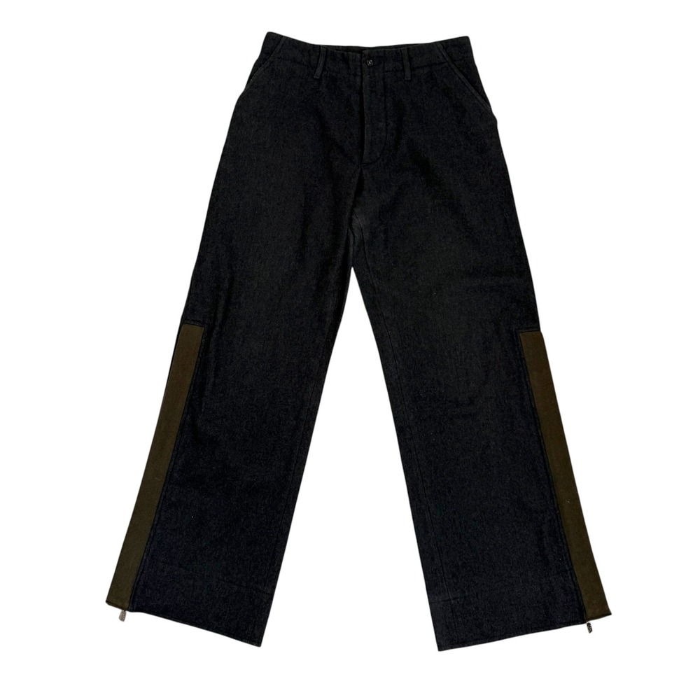 ITTIERRE SPA Made in Italy Charcoal Wool Wide Leg Trousers Side Zips Womens